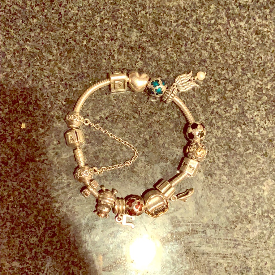 Pandora Sterling Silver Bracelet With 14 Charms